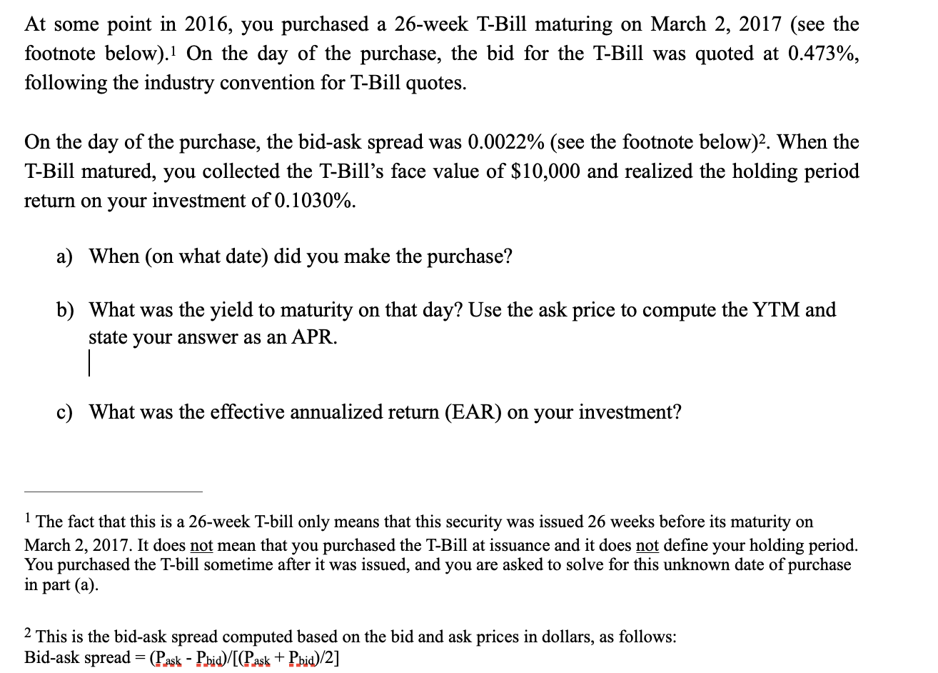  Please show excel formulas At some point in 2016, you purchased