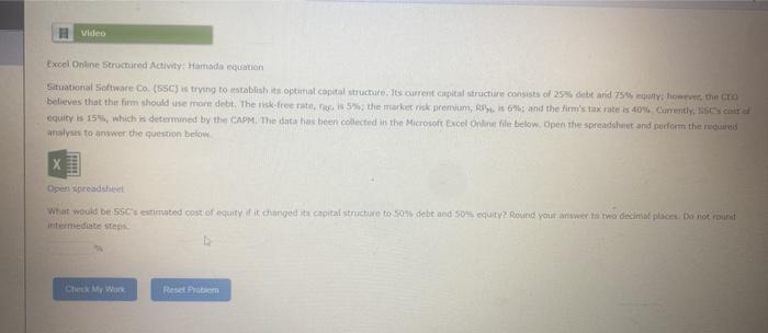  Hvideo Excel Online Structured Activity Hamada equation Situational Software Co. (SSC)