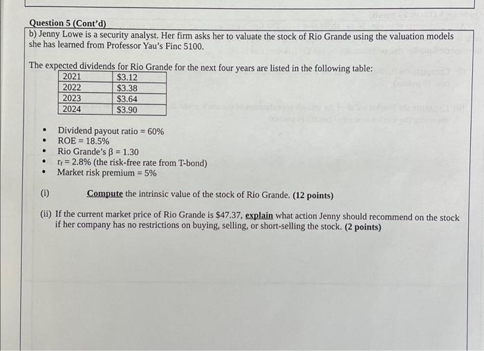 is. (3 points) d. Explain the relationship between a forward P/E and