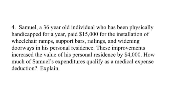 Please show full work 4. Samuel, a 36 year old individual who