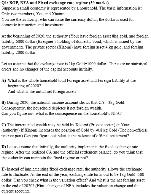  Please indicate A), B), C), D), E) Q1: BOP, NFA and