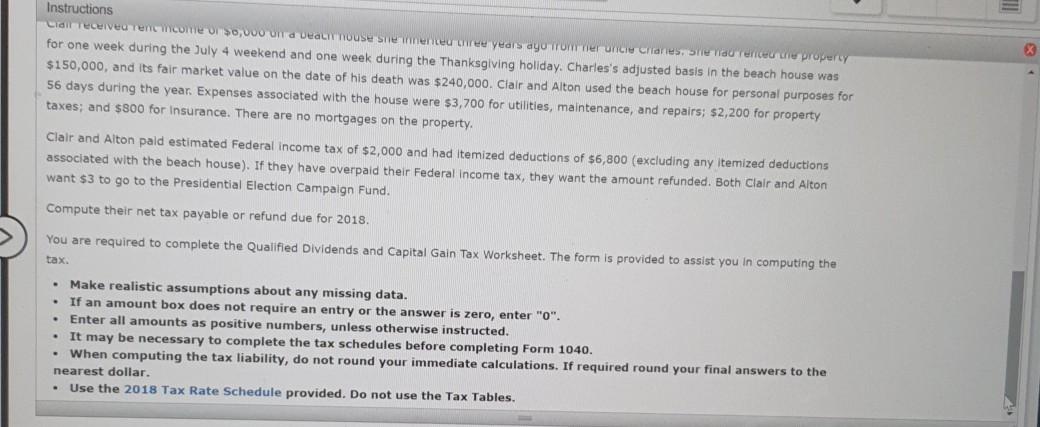 you! Note: This problem is for the 2018 tax year. Alton Newman,