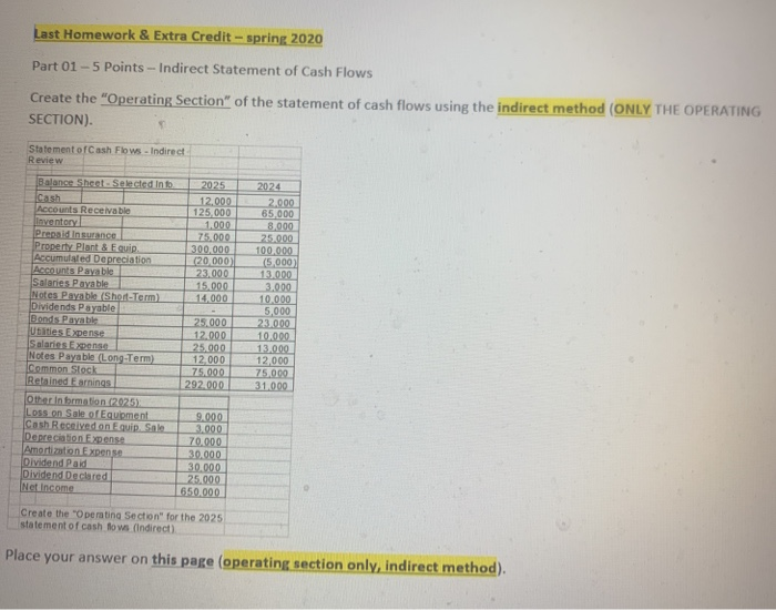  need help!! Last Homework & Extra Credit - spring 2020 Part