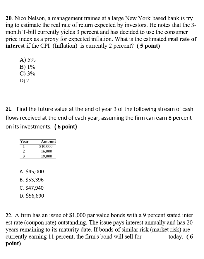 Kindly solve it on a paper not Ms Excel 20. Nico