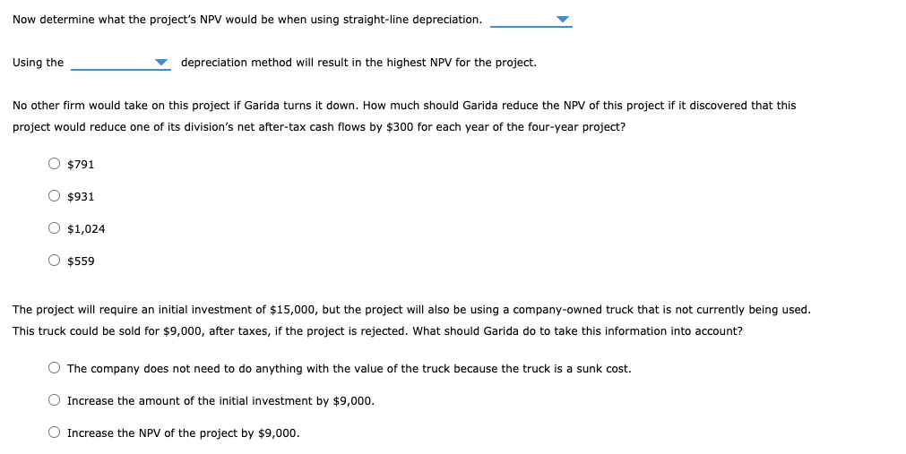 $124,494 C. $129,474 D. $99,595 Options for question 3: The depreciation method: