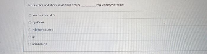  please help! thank you. will leave immediate feedback! Stock splits and