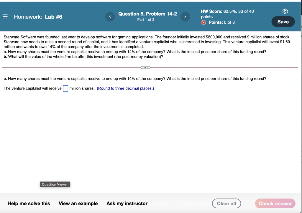  O = Homework: Lab #6 Question 5, Problem 14-2 Part 1