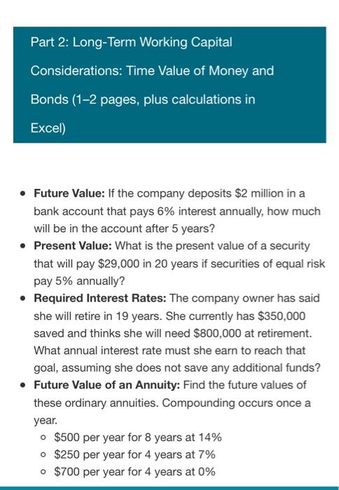 please answer all questions. also please provide the calculations as well. -