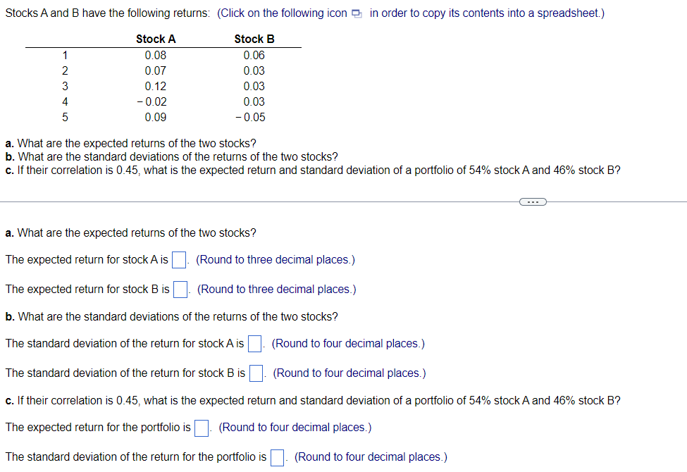 Chapter 12 - Q7: Please answer the questions in full as seen