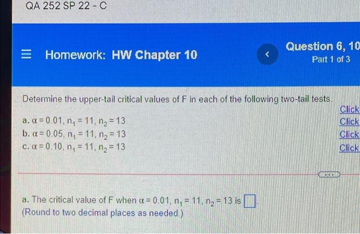 please solve a, b, and c please. thanks QA 252 SP 22