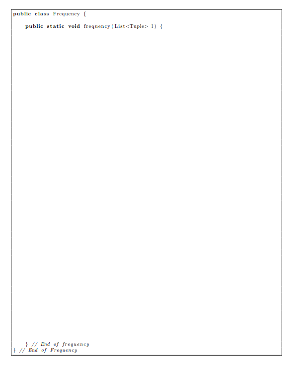 as input a list of objects containing a character value and a