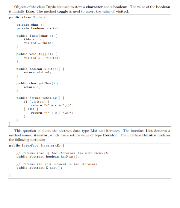 boolean flag initially set to false, and prints the frequency of each