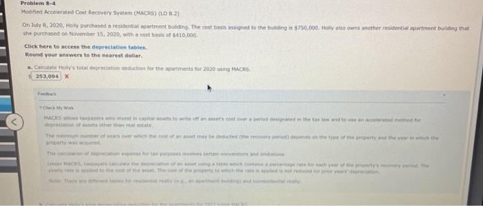  Problem 3-4 Modified Accelerated Cost Recovery System (MACRS) (LO 8. 2)
