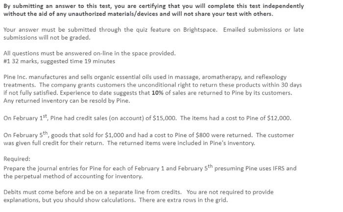  By submitting an answer to this test, you are certifying that