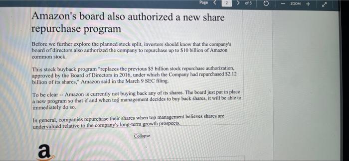 stock? b. What could be an advantage of a stock split for