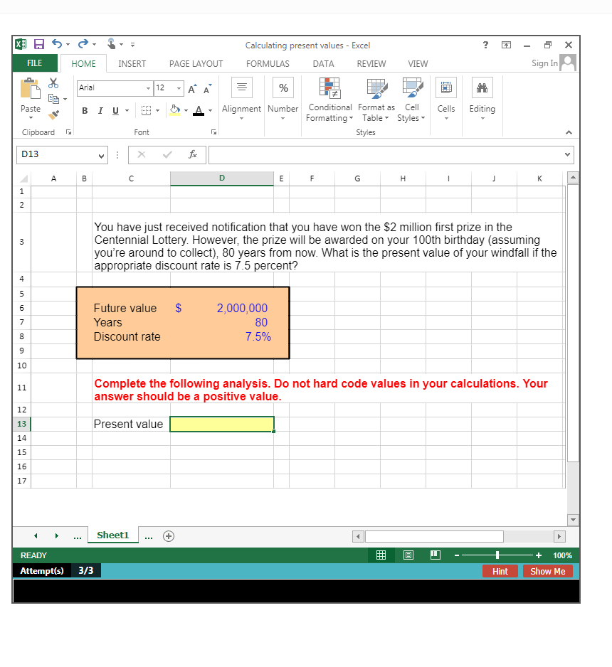  XD ? El 5 X Calculating present values - Excel FORMULAS