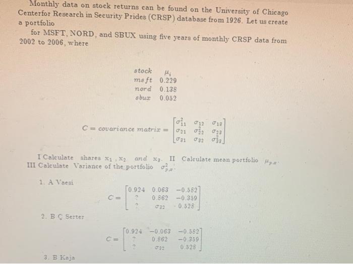 of Chicago Center for Research in Security Prides (CRSP) database from 1926.