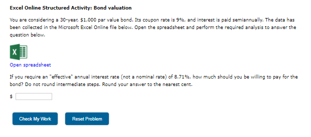 I only need the answer. Thank you! Excel Online Structured Activity:
