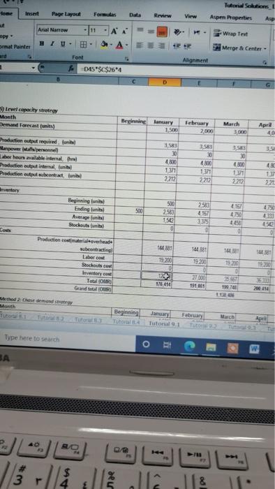  Tutorial Solutions Home Insert Page Layout Formules Data Review View Aspen