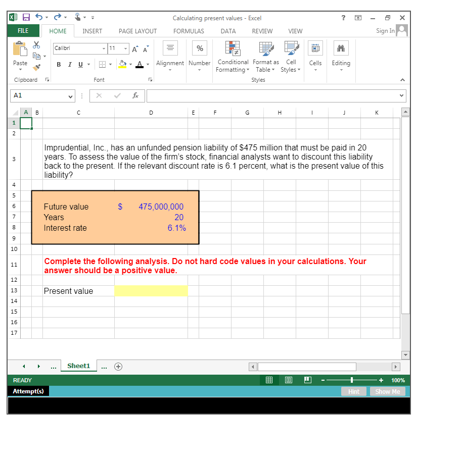  X AS ? 6 X Calculating present values - Excel FORMULAS