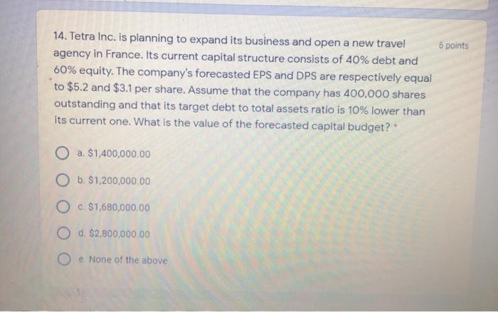 7 points 8% Taxable income Interest rate Debt outstanding Shares outstanding $3,100,000