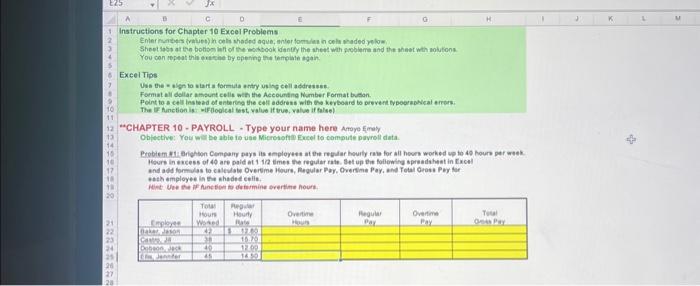  Instructions for Chapter 10 Excel Problems You con oppeat thil ertipine
