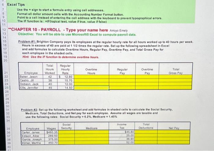 celle weh the Accountng Number Format busan. "CHAPTER 10 - PAYROLL -