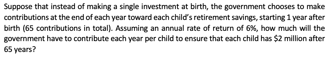 Please provide work and steps (Excel formulas, etc.) Suppose that instead of