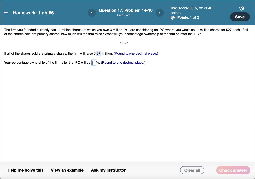  = Homework: Lab #6 Question 17, Problem 14-16 Part 2 of