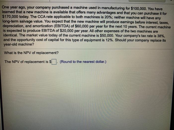 please only answer if you are sure. One year ago, your company