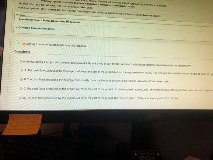  30 minutes. This test will save and submit automatically when the