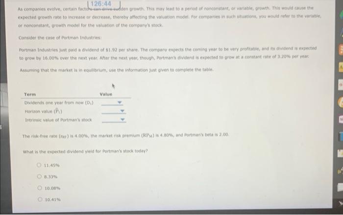  | 126:44 As companies evolve, certain factor conduvudden growth. This may