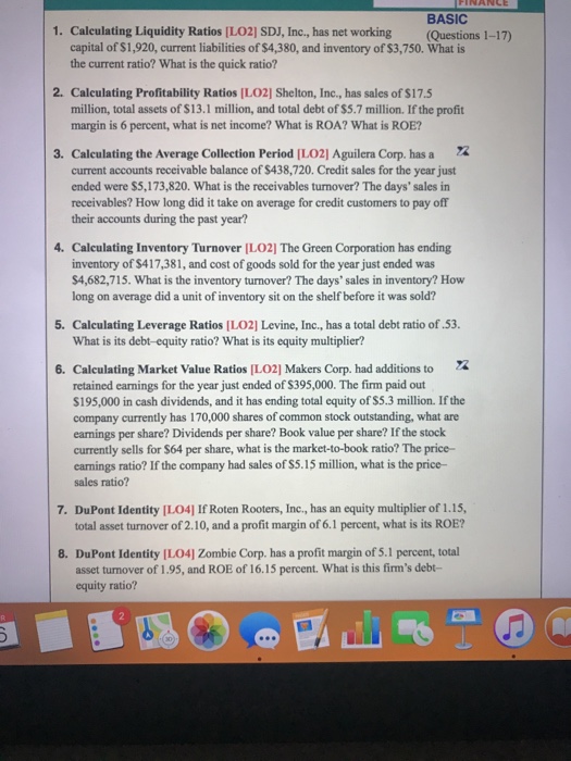  Need help with all 8 please BASIC (Questions 1-17) 1. Caleulating