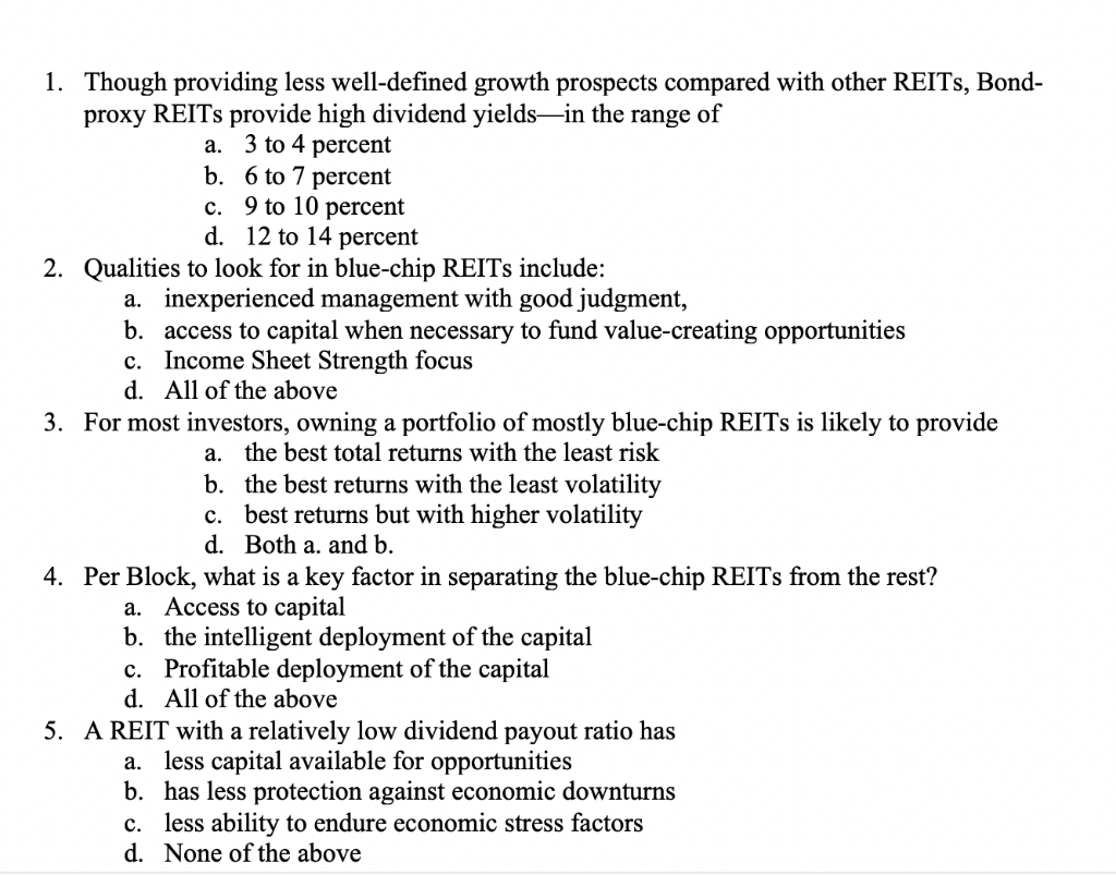  1. Though providing less well-defined growth prospects compared with other REITs,