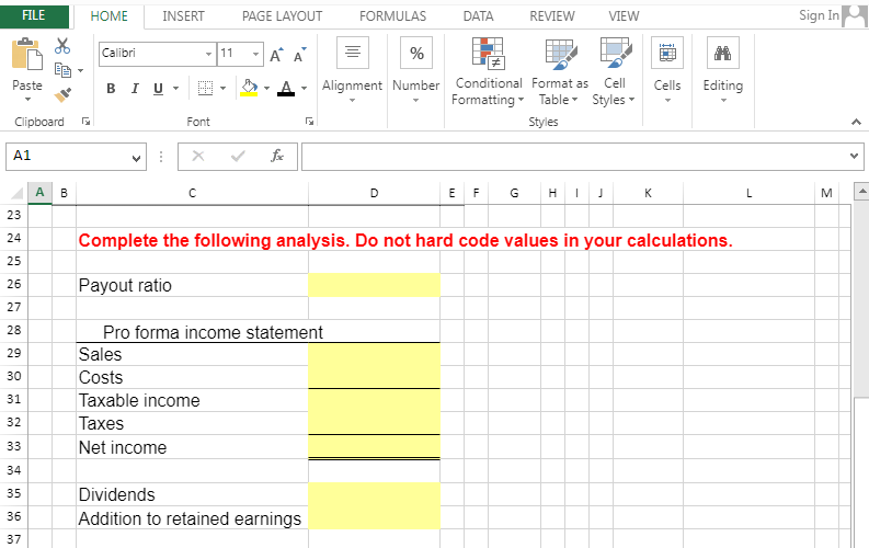 LAYOUT FORMULAS DATA REVIEW VIEW Sign In Calibri 11 A IB w