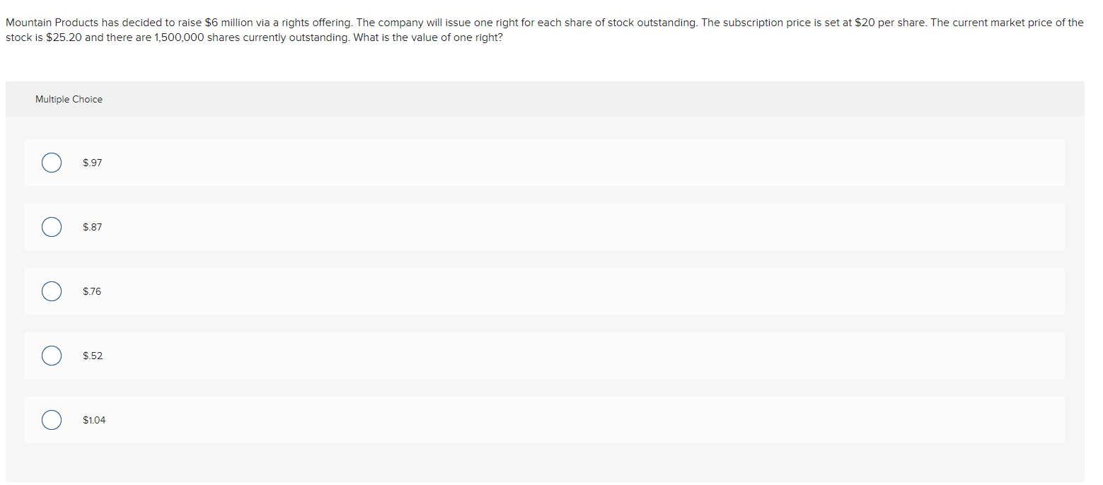  Please show step by steps clearly and formulas used. Mountain Products