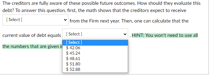 a $60 payment to its creditors in one year. If the Firm's