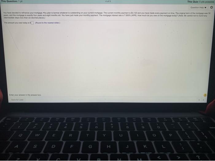  This Question 1.pt This Quie: 5 pts possible Question Help Your