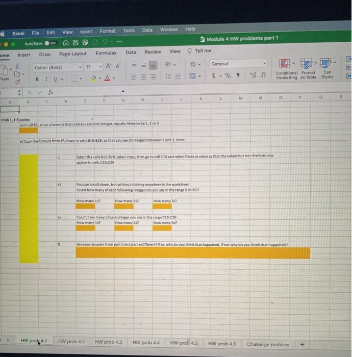  Excel File Edit Window Help View Insert Format Tools Data Module