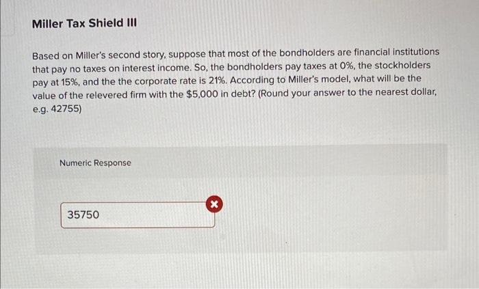 the tax shield including the personal taxes of stock holders and bond