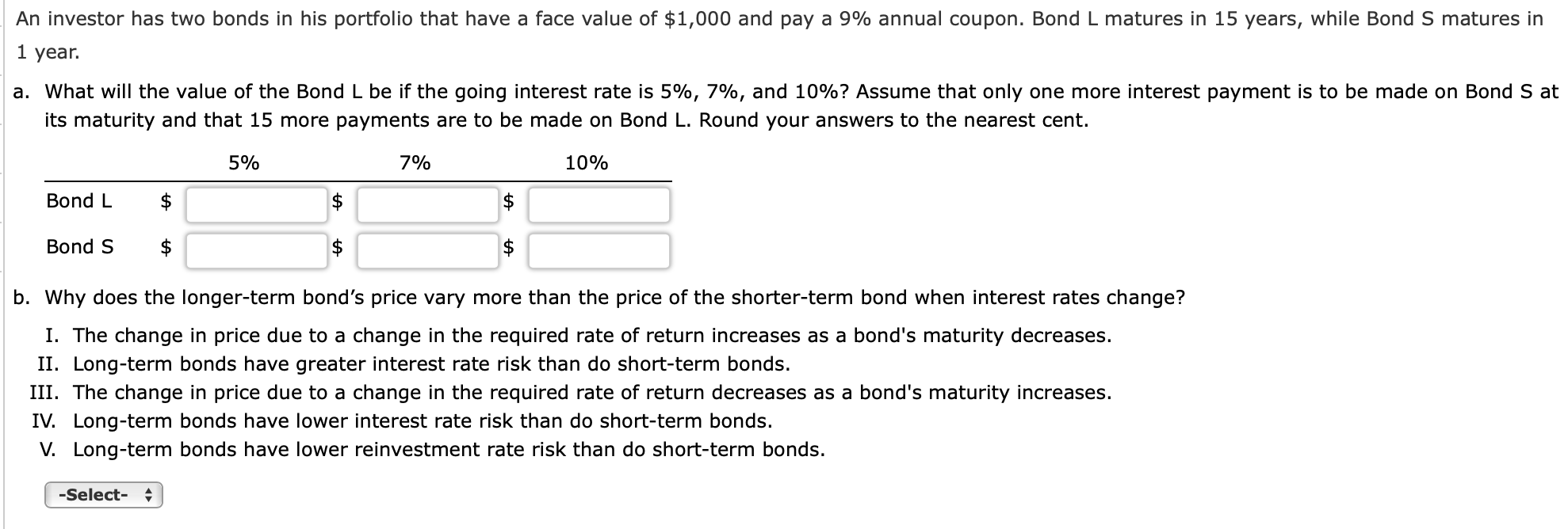calculations. Round your answer to two decimal places. % Bond X is
