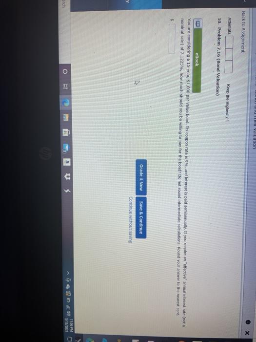  Mell Valuation x Back to Assignment Attempts Keep the Highest/1 10.