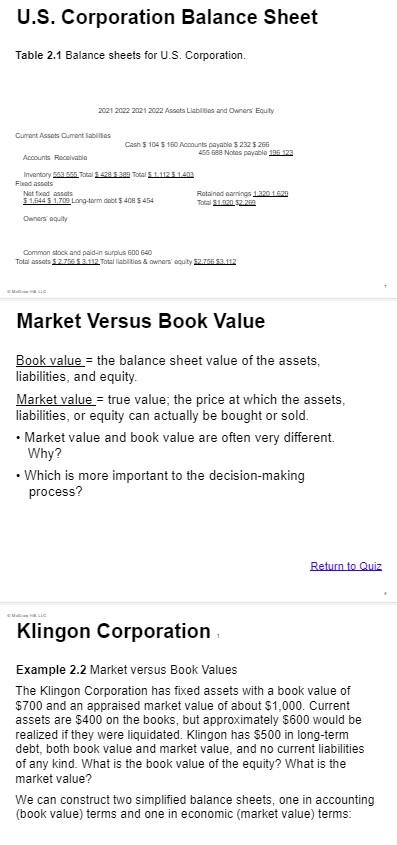rate? The Balance Sheet A snapshot of the firm's assets and liabilities