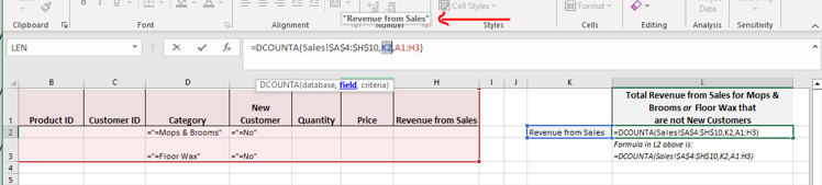 the Sales sheet) with the Category of Floor Wax or Mops &