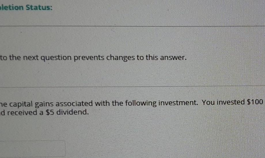 pletion Status: to the next question prevents changes to this answer.