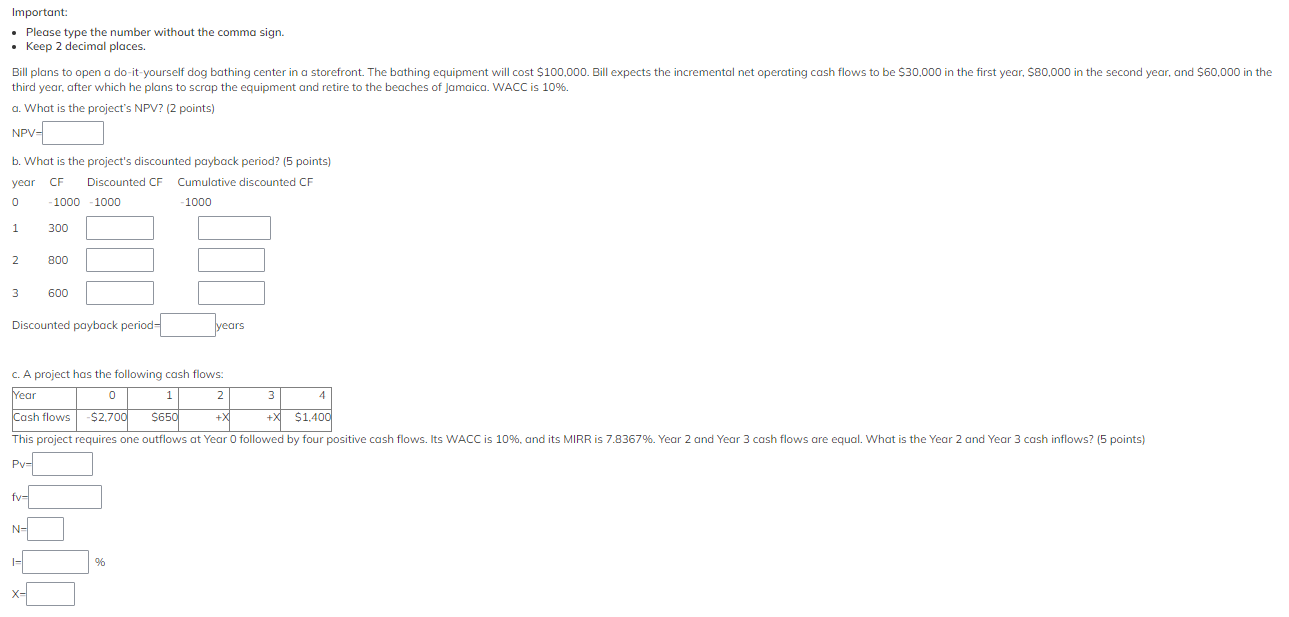 Important: . Please type the number without the comma sign. Keep