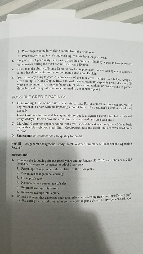 2 18th edition.. Home Depot, Inc. ANALYSIS OF THE FINANCIAL STATEMENTS OF