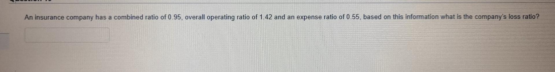 with AXA insurance company. Throughout the year he experiences a loss in