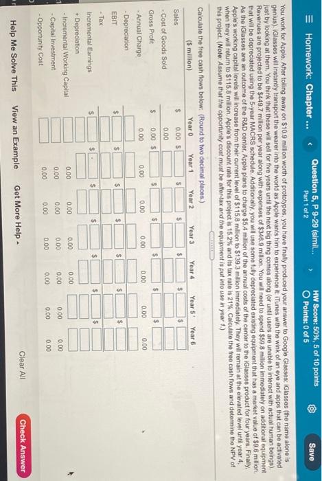  Homework: Chapter ... Question 5, P 9-29 (simil... Part 1 of
