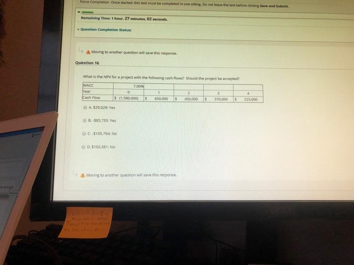 Force Completion Once started this last must be completed in one
